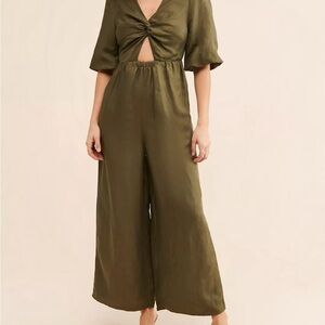 NWOT Sancia Adia Jumpsuit anthropologie Small Moss (Olive Color)